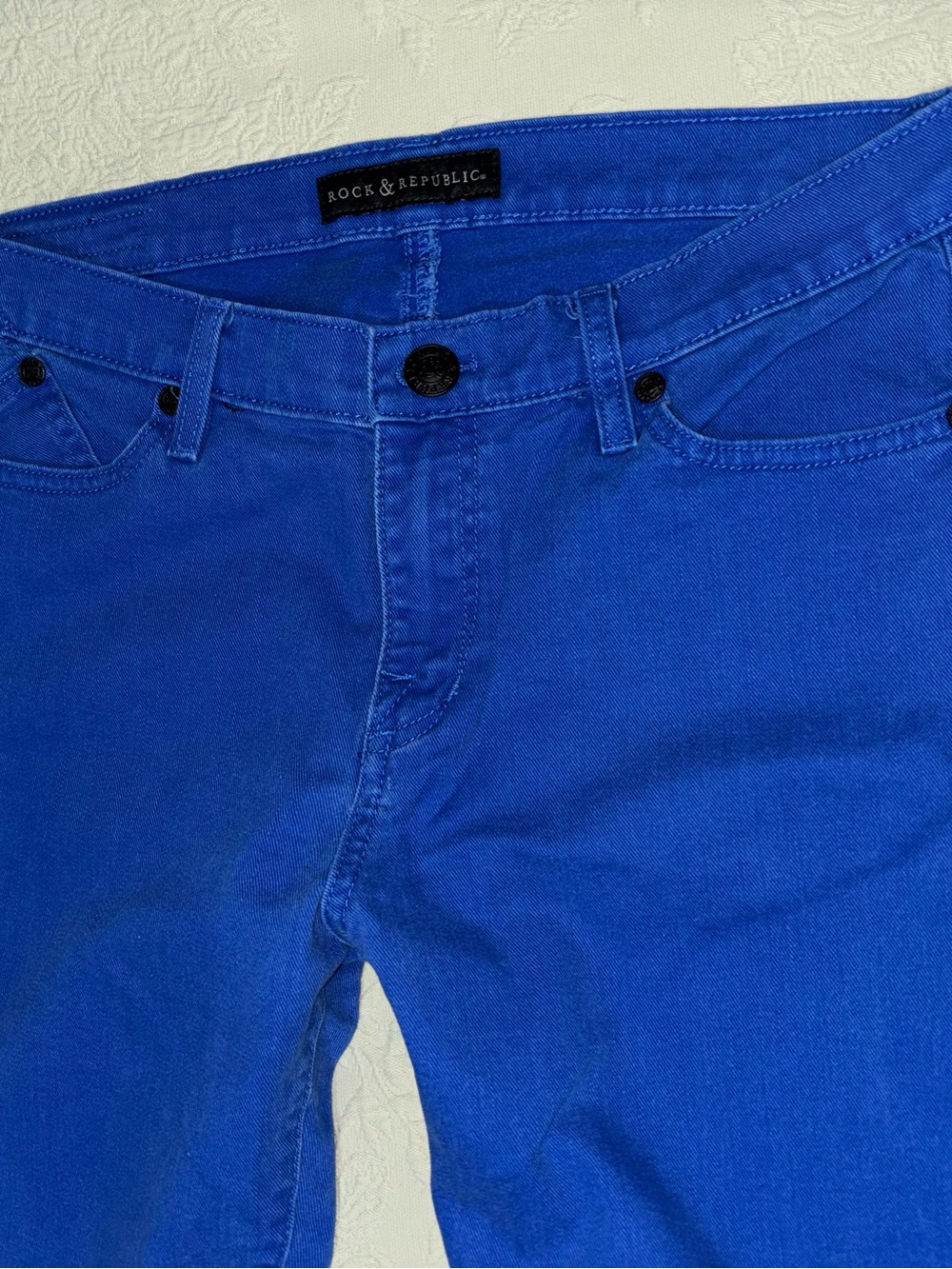 Rock & Republic Jeans Hamburg Electric Blue Slim Stretch Women’s Plus size 14 - Picture 2 of 6